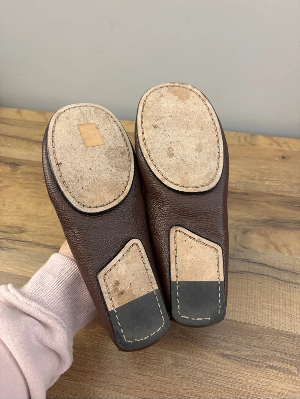 Dear Frances Leather Slip On Flats Loafers Shoes Dark Brown Women’s